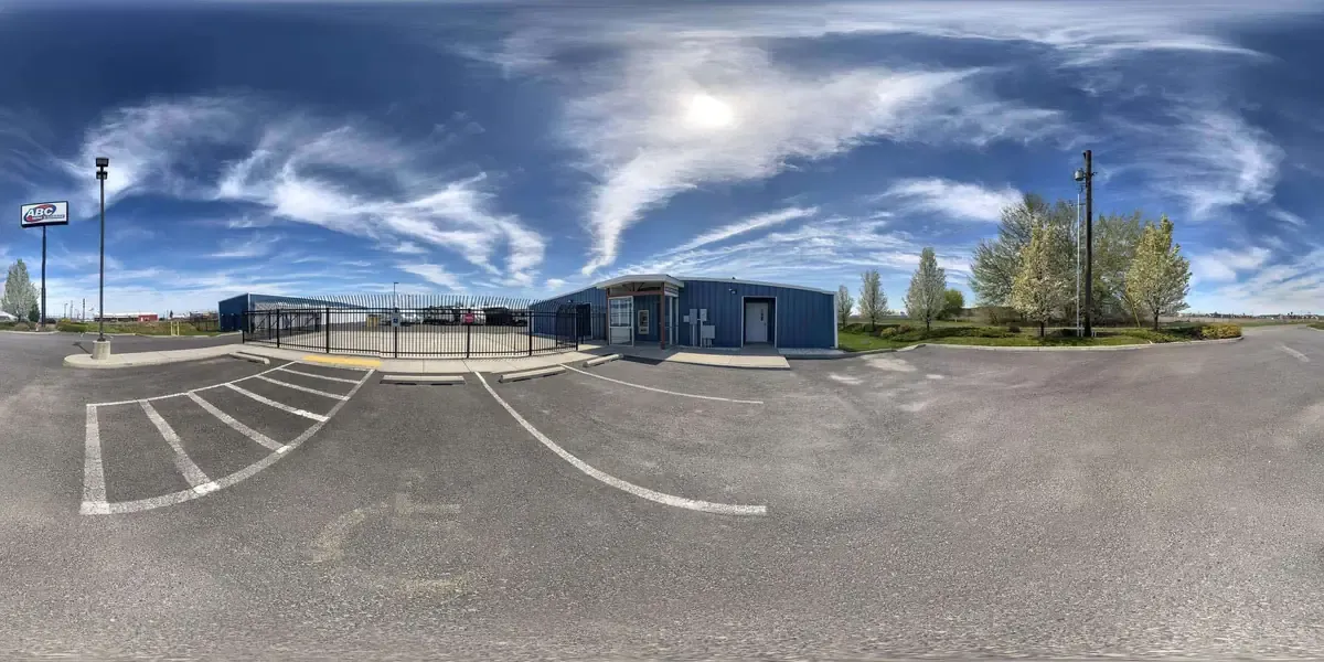 Parking lot of storage facility